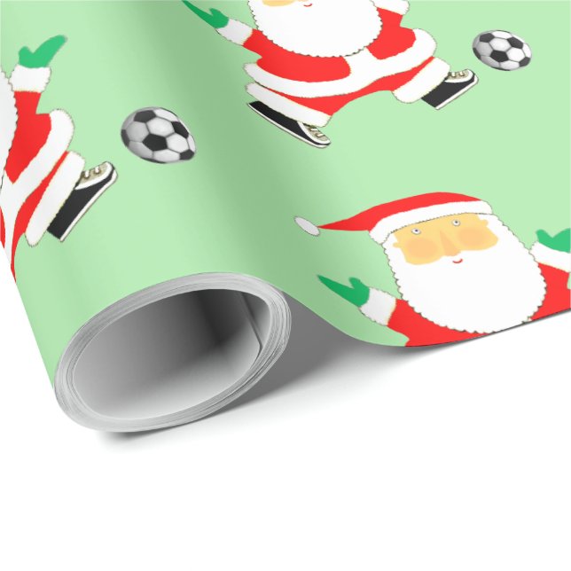 Papel de regalo de Navidad de fútbol (Esquina del rollo)