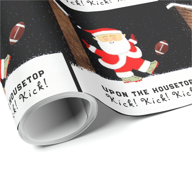 Papel de regalo de Navidad de fútbol americano (Esquina del rollo)