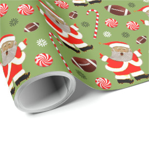 Papel de regalo de Navidad de fútbol americano