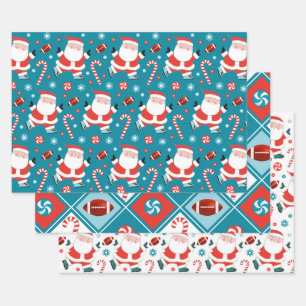 Papel de regalo de Navidad de fútbol americano