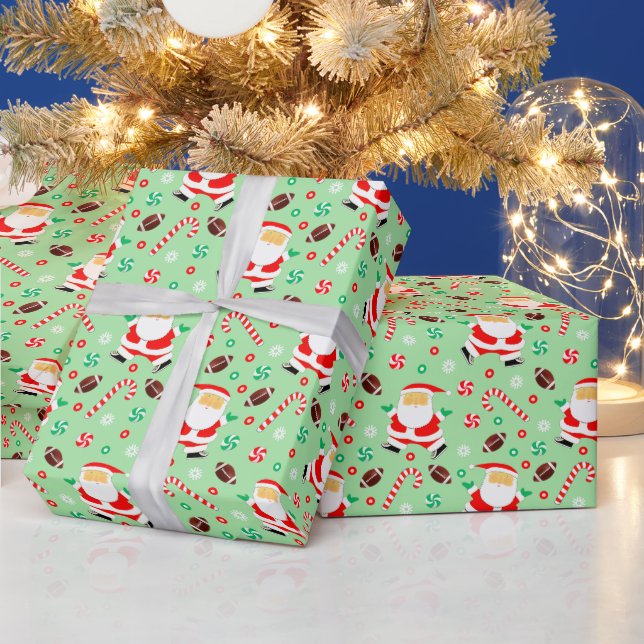 Papel de regalo de Navidad de fútbol americano (Vacaciones)