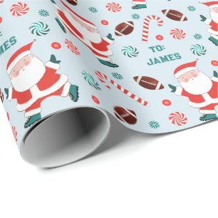Papel de regalo de Navidad de fútbol americano