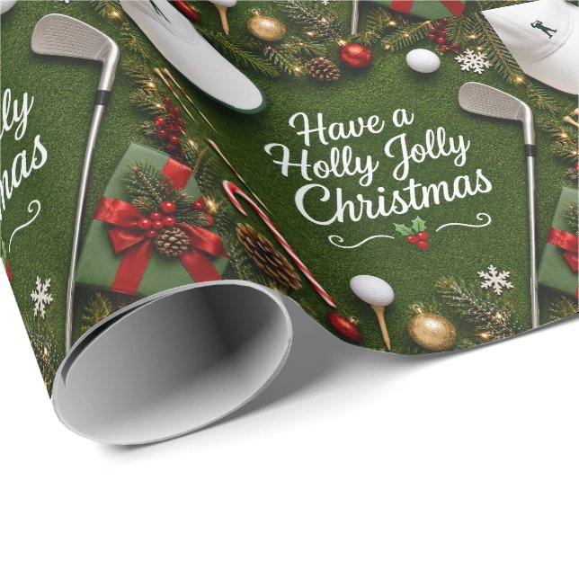 Papel de regalo de Navidad de golf (Esquina del rollo)