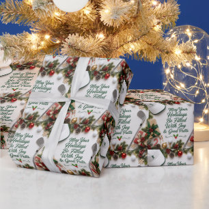 Papel de regalo de Navidad de golf