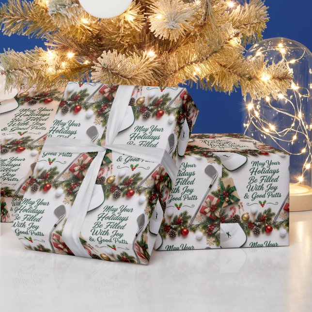 Papel de regalo de Navidad de golf (Vacaciones)