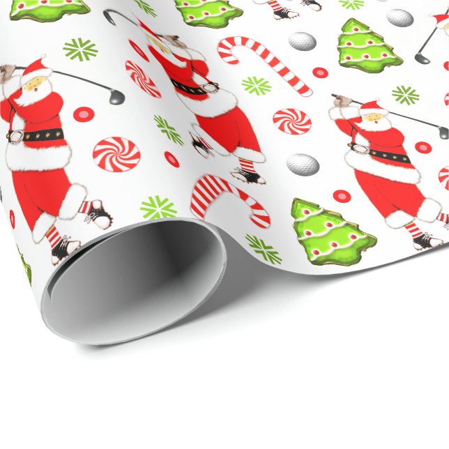 Papel de regalo de Navidad de golf (Esquina del rollo)