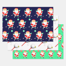 Papel de regalo de Navidad de golf