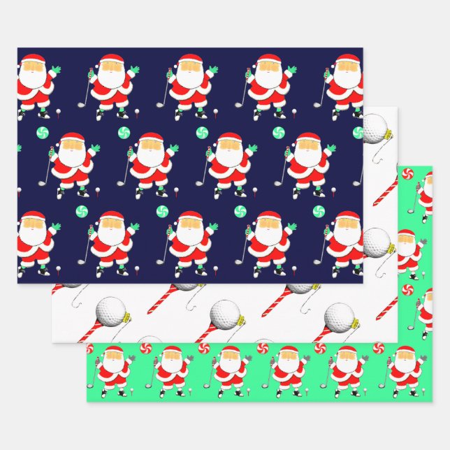 Papel de regalo de Navidad de golf (Set)