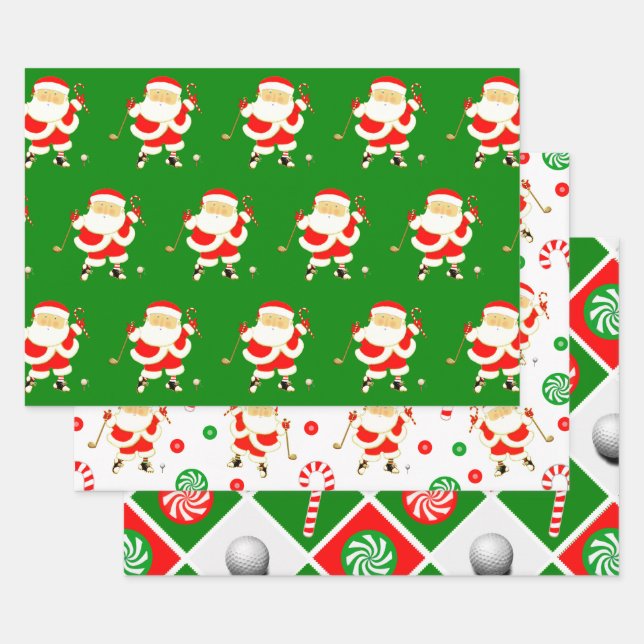 Papel de regalo de Navidad de golf (Set)