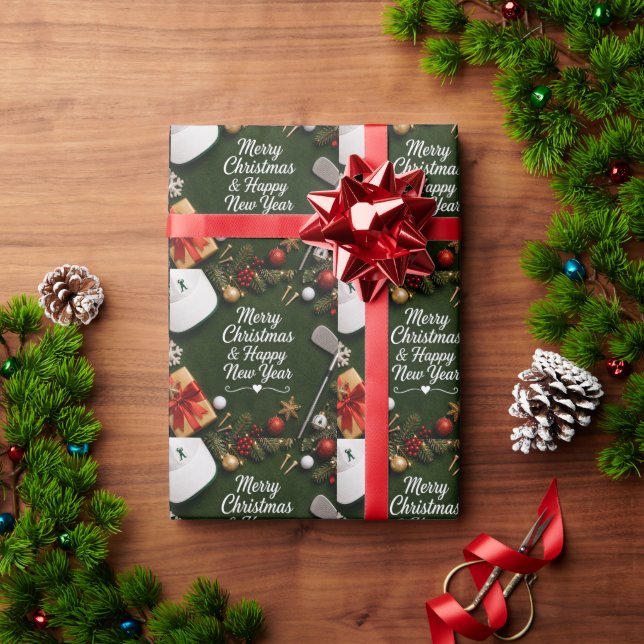 Papel de regalo de Navidad de golf (Regalo de vacaciones)