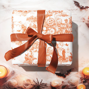 Papel de regalo de Navidad de Halloween naranja vi