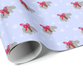 Papel de regalo de Navidad de hipopótamo