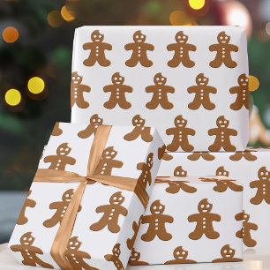 Papel de regalo de Navidad de hombre de jengibre