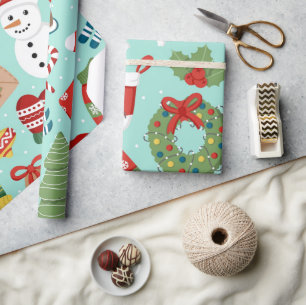 Papel de regalo de Navidad de hombre de nieve de v