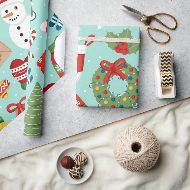 Papel de regalo de Navidad de hombre de nieve de v (Artesanía)