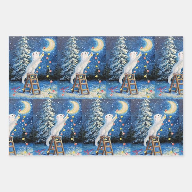 Papel de regalo de Navidad de hurón (Anverso)