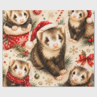 Papel de Regalo de Navidad de Hurón Caprichoso