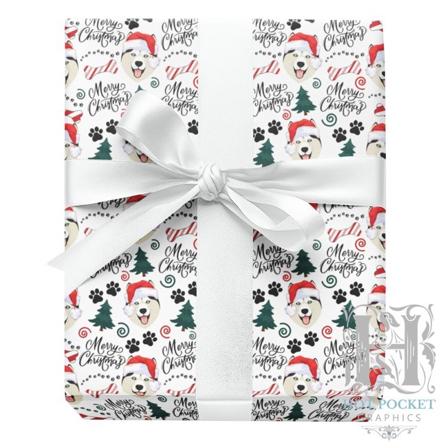Papel de Regalo de Navidad de Husky Siberiano (Subido por el creador)