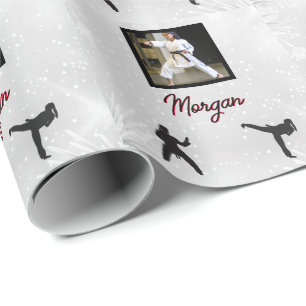 Papel de regalo de Navidad de Karate con foto y no