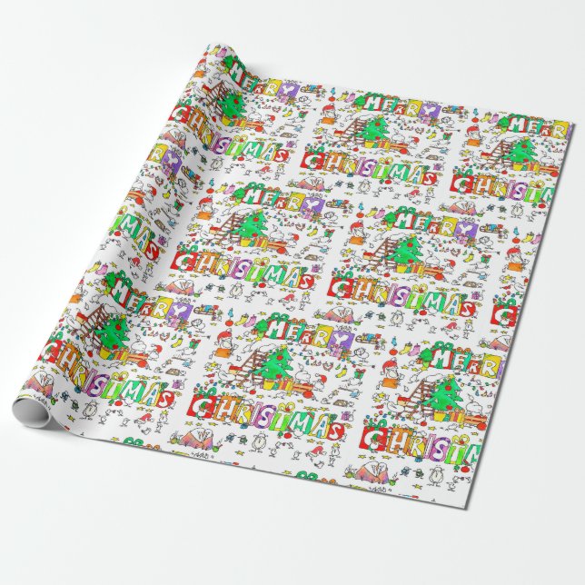 Papel de regalo de Navidad de kiwi de Nicole Janes (Desenrollado)