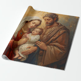 Papel de regalo de Navidad de la Sagrada Familia p