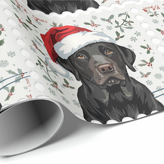 Papel de regalo de Navidad de labrador negro (Subido por el creador)