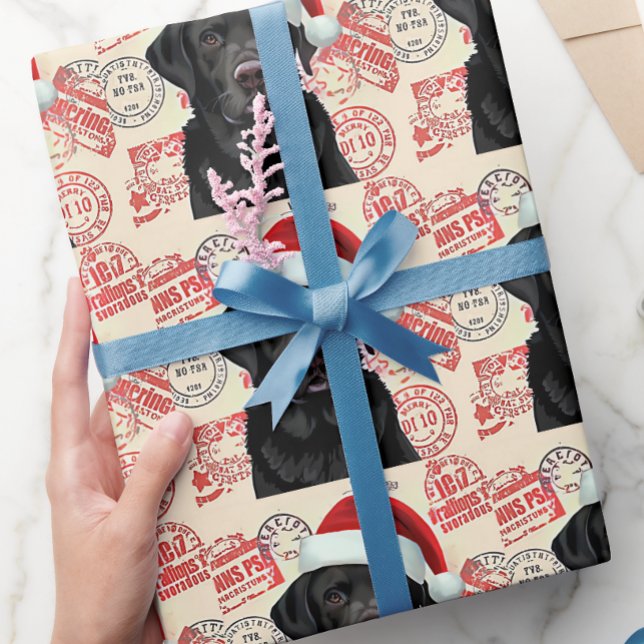 Papel de regalo de Navidad de labrador negro (Subido por el creador)
