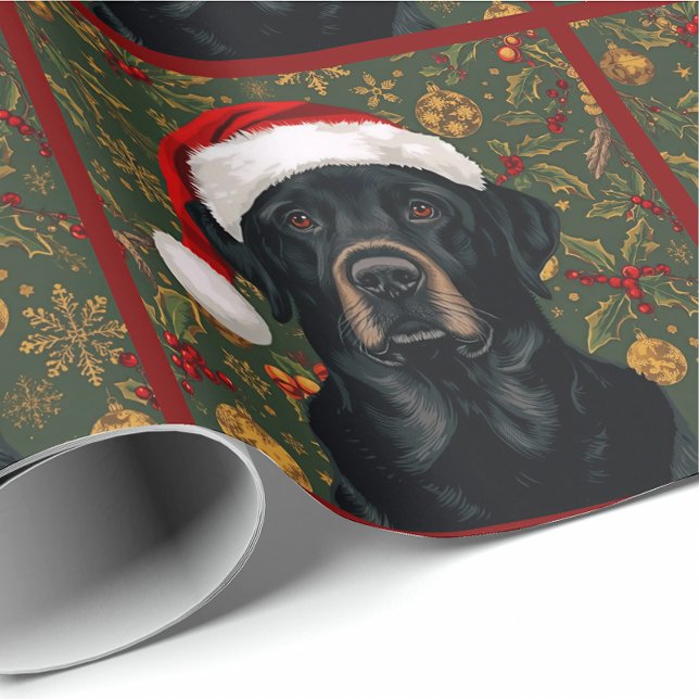 Papel de regalo de Navidad de labrador negro (Subido por el creador)