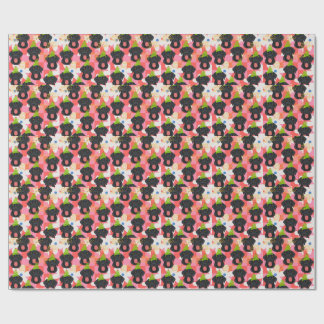 Papel de regalo de Navidad de labrador negro