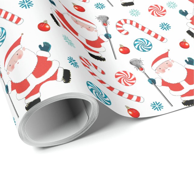 Papel de regalo de Navidad de Lacrosse (Esquina del rollo)