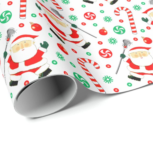 Papel de regalo de Navidad de Lacrosse (Esquina del rollo)