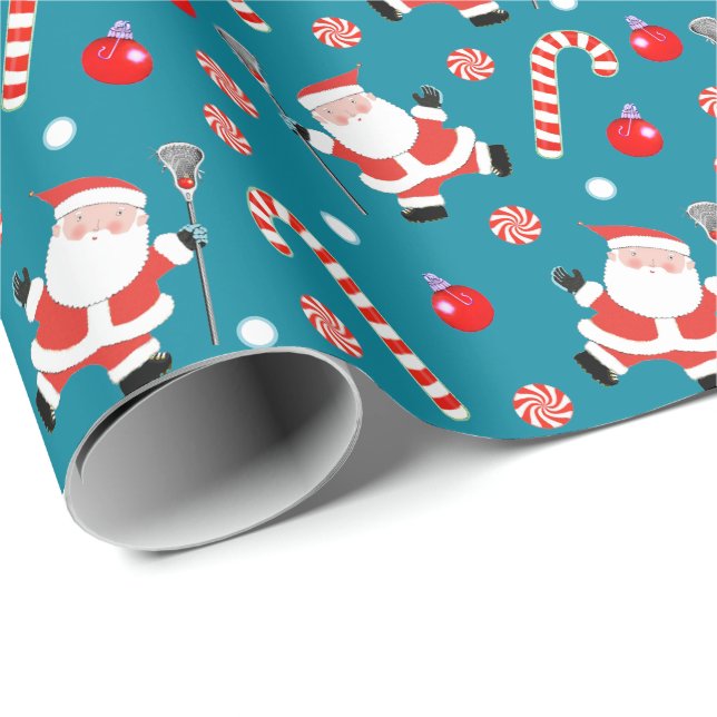 Papel de regalo de Navidad de Lacrosse (Esquina del rollo)