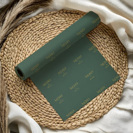 Papel de regalo de Navidad de lujo festivo | Verde