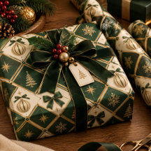 Papel de regalo de Navidad de lujo geométrico