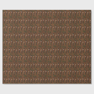 Papel de regalo de Navidad de madera rústica y cas
