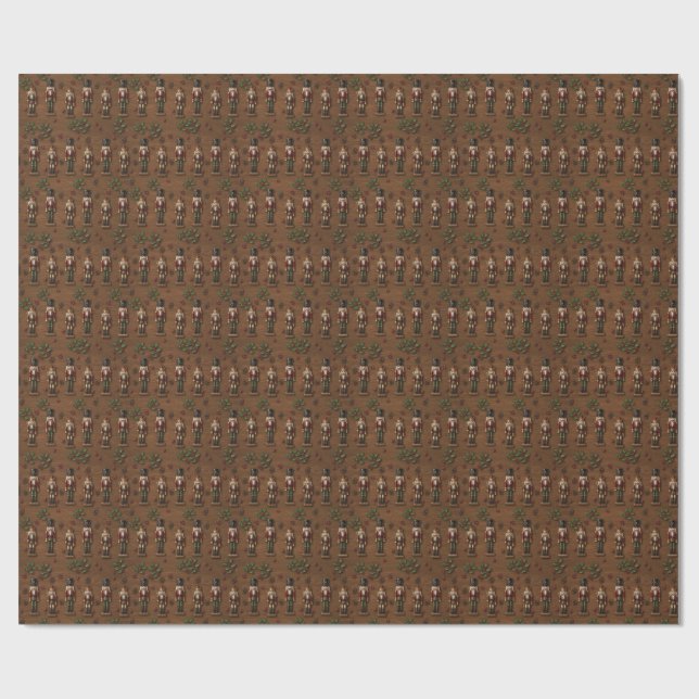 Papel de regalo de Navidad de madera rústica y cas (Superficie plana)