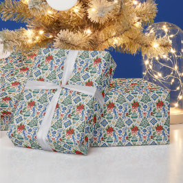 Papel de regalo de Navidad de Mayólica Italiana