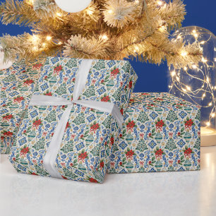 Papel de regalo de Navidad de Mayólica Italiana