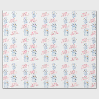 Papel de regalo de Navidad de muñeco de nieve