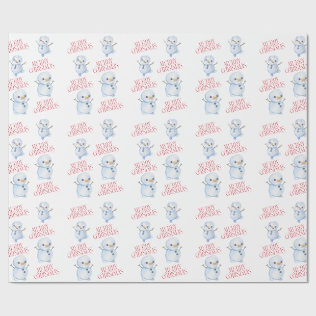 Papel de regalo de Navidad de muñeco de nieve (Superficie plana)