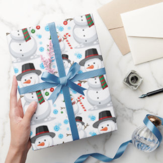 Papel de regalo de Navidad de muñeco de nieve Fros
