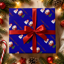 Papel de regalo de Navidad de muñeco de nieve y Sa