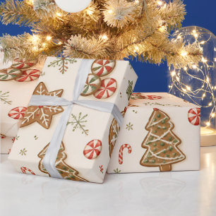 Papel de regalo de Navidad de pan de jengibre Ho