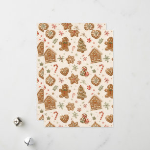 Papel de regalo de Navidad de pan de jengibre Ho