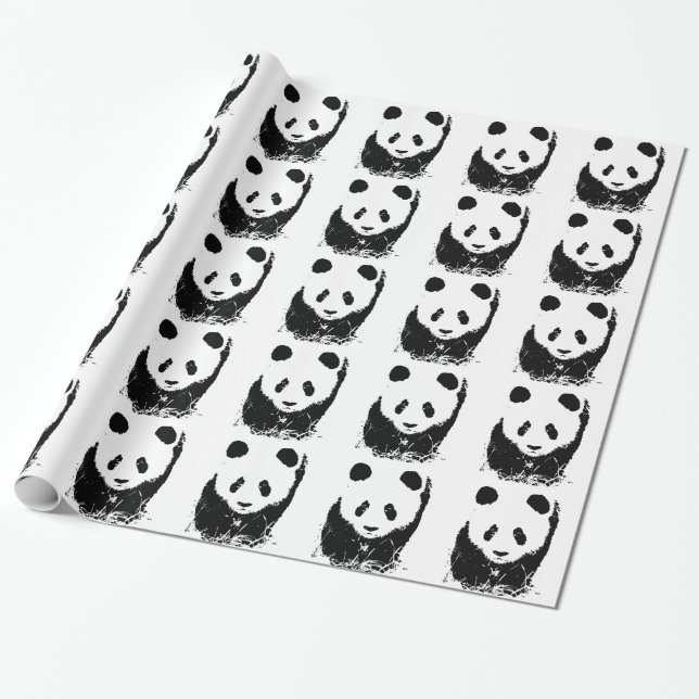 Papel de regalo de Navidad de Panda Arte Pop en ne (Desenrollado)