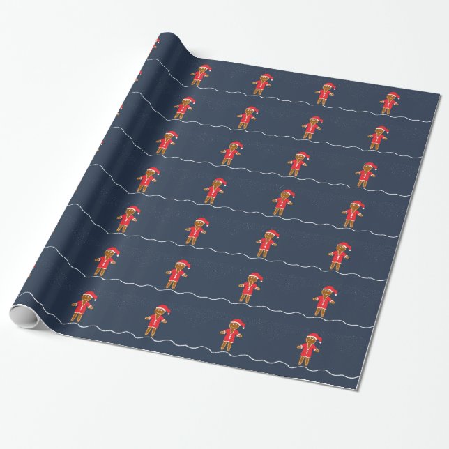 Papel de regalo de Navidad de Papá Noel de pan de  (Desenrollado)