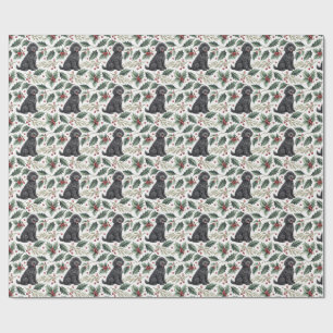 Papel de regalo de Navidad de perro de agua portug