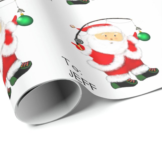 Papel de regalo de Navidad de pesca (Esquina del rollo)