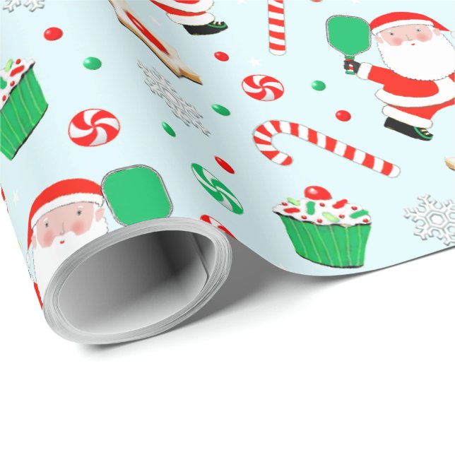 Papel de regalo de Navidad de Pickleball (Esquina del rollo)