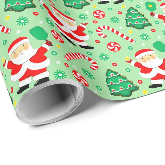 Papel de regalo de Navidad de Pickleball (Esquina del rollo)